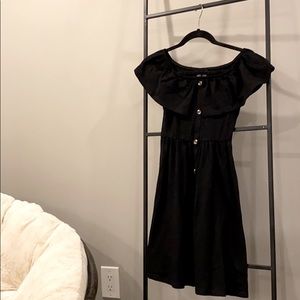 Off the shoulder black dress